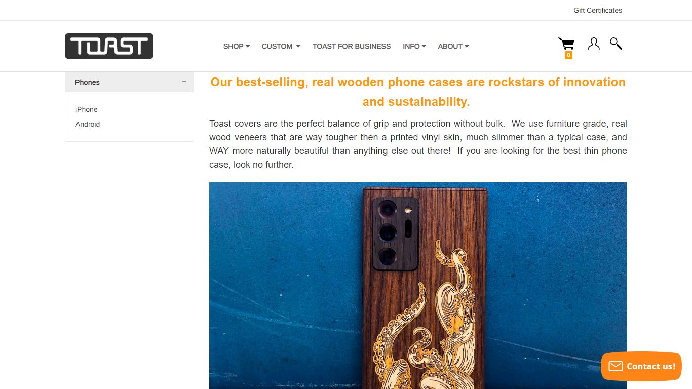 Real wooden phone cases and covers | Toast | USA